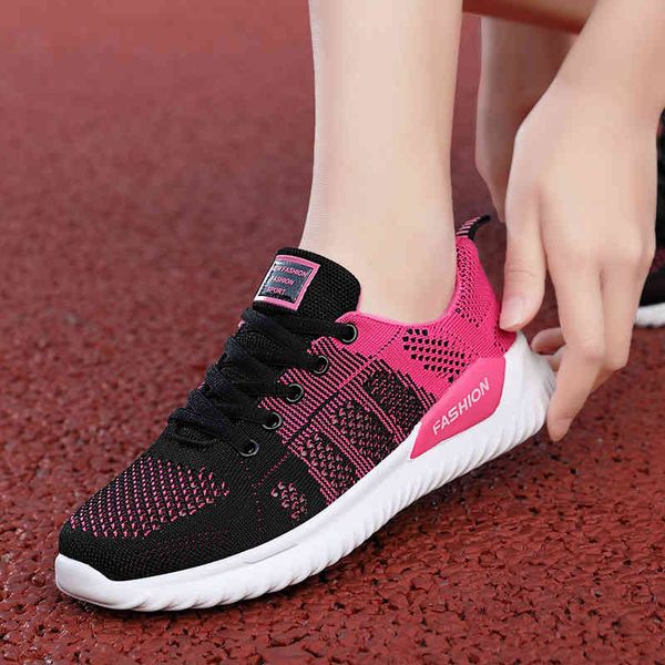 

dress shoes women's breathable tennis shoes, casual, network with shoelaces, no heels, pink, black and white for women h2zz