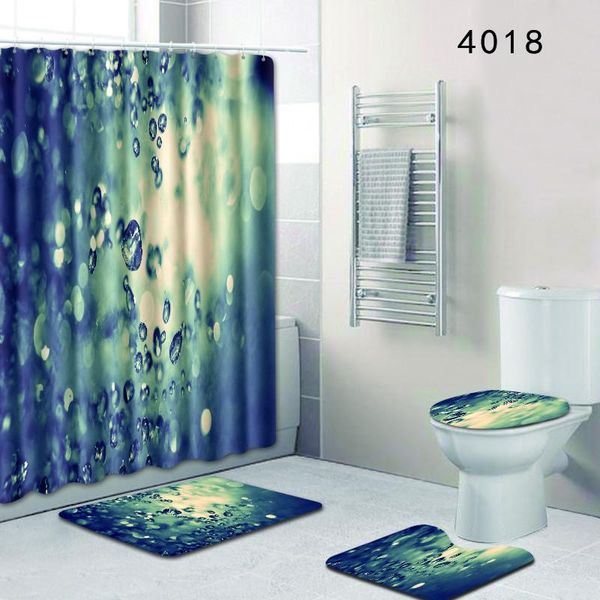 

raindrop water 4pc set waterproof shower curtain bathroom shower room 180x180 bath curtains closestool mat home farmhouse decor