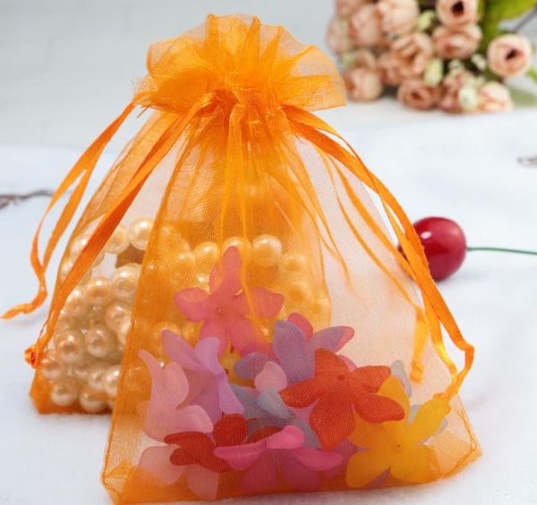 

2021 new mic orange with drawstring organza gift bags 7x9cm 9x11cm 13x18cm ( 332), Pink;blue