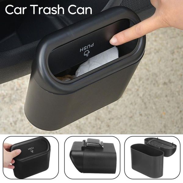 

other interior accessories car trash bin can hanging vehicle garbage dust case storage box pressing type auto stowing tidying container