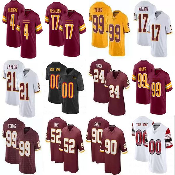 

99 chase young 21 sean taylor 4 heinicke 17 terry mclaurin football jerseys 24 antonio gibson 90 montez sweat 52 jamin davis 93 jonathan all, Black;red