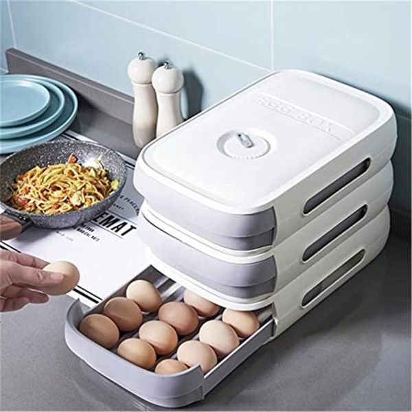 

storage bottles & jars refrigerator egg holder organizer box food container convenient eggs boxes durable drawer case kitchen product
