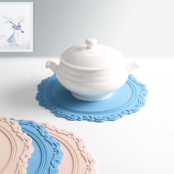 

mats & pads flower shape placemat kids plate mat food grade silicone table pad waterproof heat insulation kitchen gadget easy cleaning