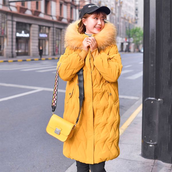 

2021 new winter jacket women hooded with fur collar cotton padded female long parka coat chaqueta mujer invierno pp182 dbbx, Black