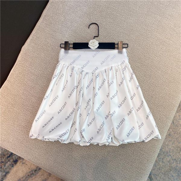 

skirts 2021 spring and summer wild letter printing net gauze waist puffy high skirt 0309, Black