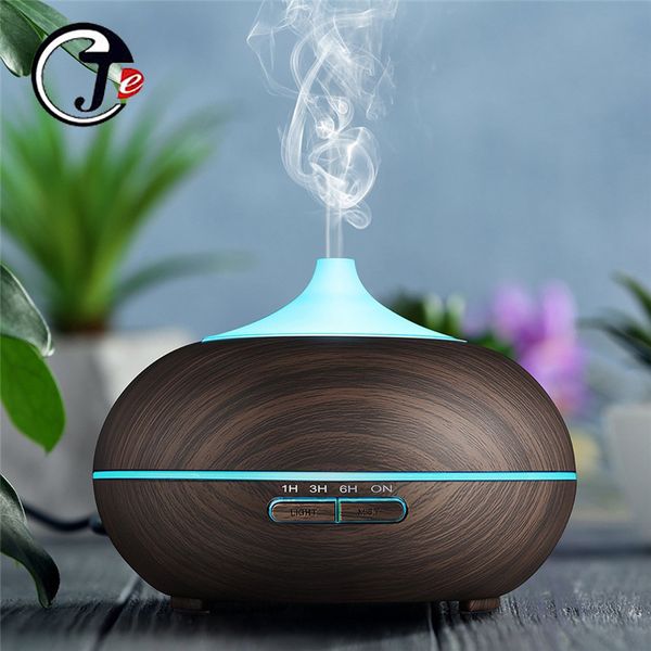 

550ml air humidifier wood remote control electric essential oil aroma diffuser ultrasonic humidifier with led light for home