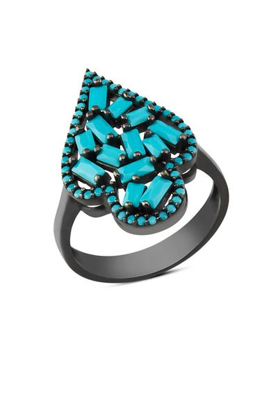 

cluster rings mug turquoise gemstone ring 22, Golden;silver