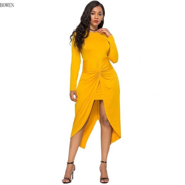 

casual dresses split banquet swallowtail dress women 2021 spring autumn long sleeve elegant slim solid party vestidos plus size, Black;gray