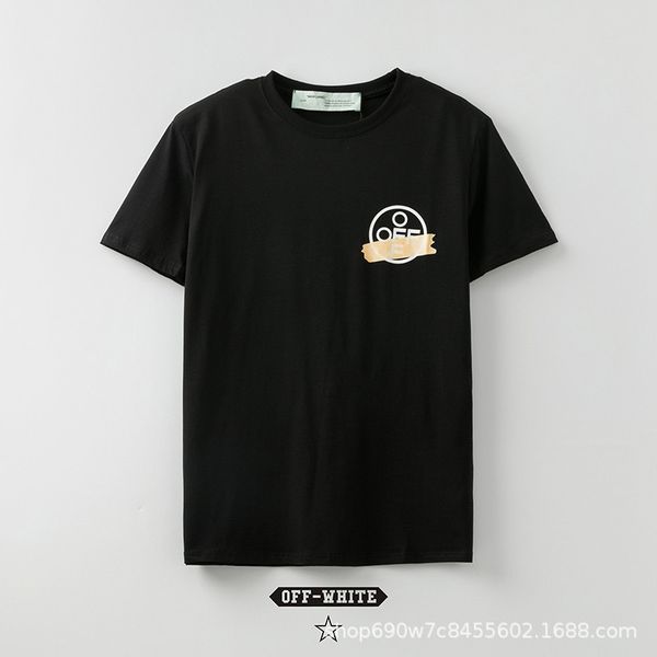 

2021 summer new off tape arrow short sleeve t-shirt for women and men, Black