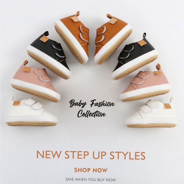 

newborn infant baby boys girls autumn sneaker casual anti-slip rubber sole lace-up toddler first walker shoes