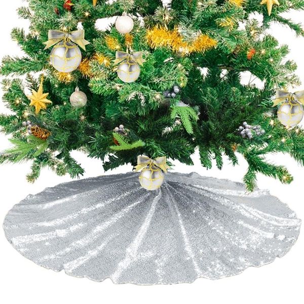 

christmas decorations tree skirt luxury sequins foot carpet mat under the xmas for home decor