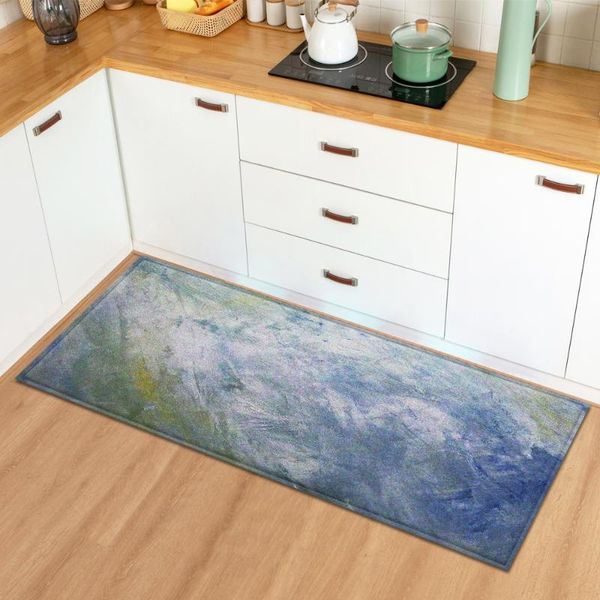 

marble kitchen carpet absorbent mat doormat for entrance door 3d wood grain pattern bedroom hallway long floor mat anti-slip rug