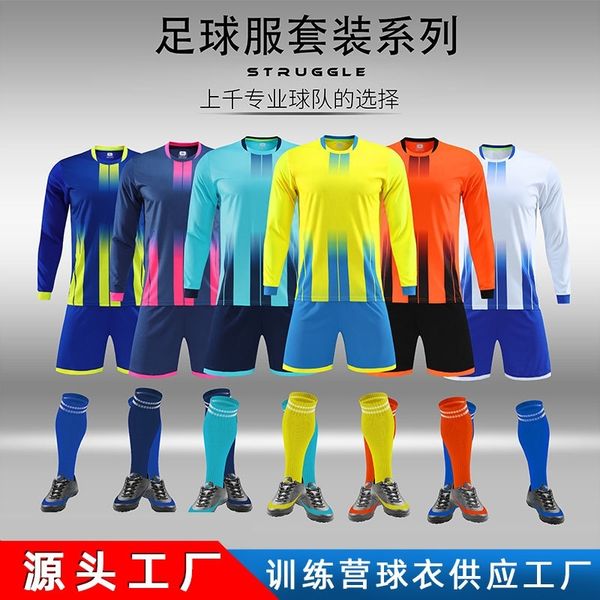

men's tracksuits.. soccer suit men's game training team long sleeve children's sportssoccer, Gray