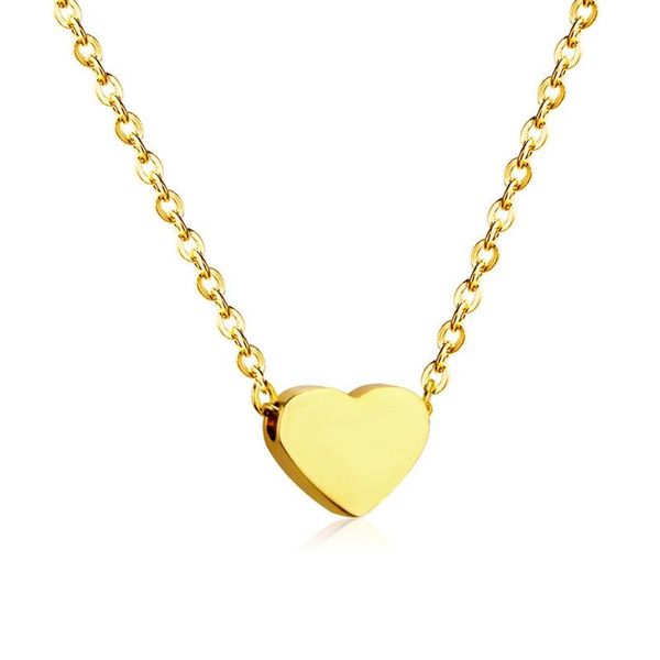 

pendant necklaces fashion simple heart-shaped necklace steel color, Silver