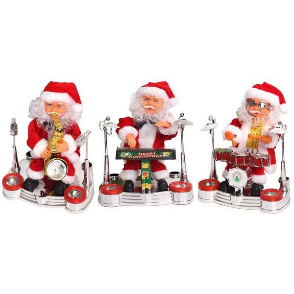 

dancing singing santa claus playing drum christmas doll musical moving figure battery operated decoration g0911