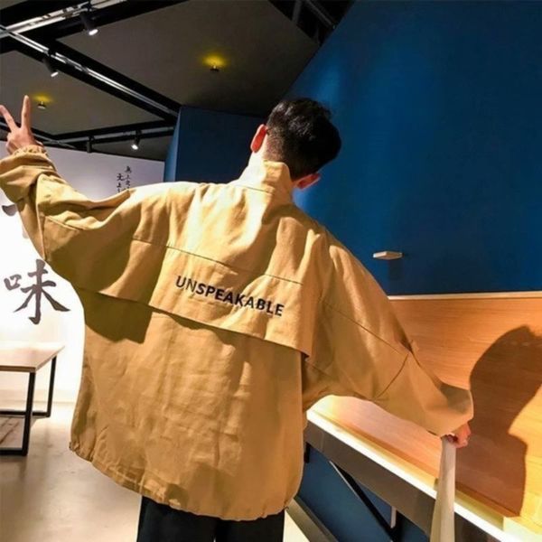 

spring and autumn loose sweater men's pullover ins korean student baseball uniform fashion casual coat, Gray