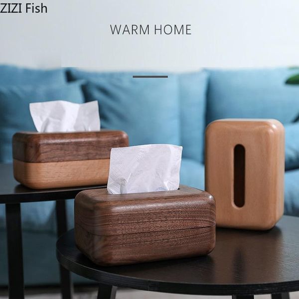 

tissue boxes & napkins creative solid wood mellow box pumping paper storage living room deskdecoration modern home
