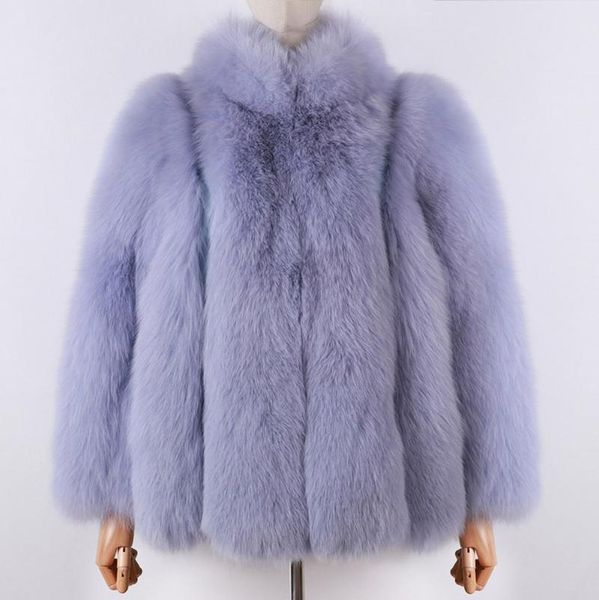 

women's fur & faux yoloagain winter warm thick women natural jacket ladies stand collar real, Black