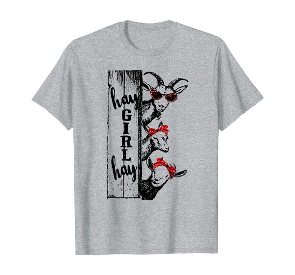 

hay girl hay hey goat, hey sheep cute shirt for lover, White;black