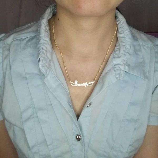 

pendant necklaces beautiful letter trendy necklace, Silver