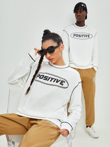 

men letter graphic stitch detail pullover c3yr#, Black