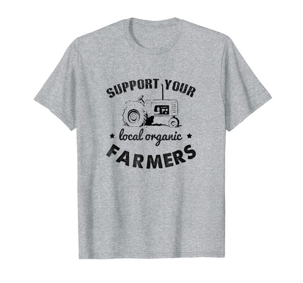 

support your local organic farmers t-shirt, White;black