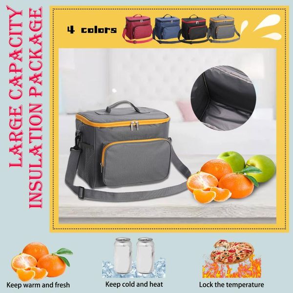 

storage bags 40# insulated lunch bag for men women reusable keep warm box work school office handbag poly organizador