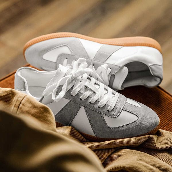 

german training shoes men 2021 casual small white board thin breathable leather men's