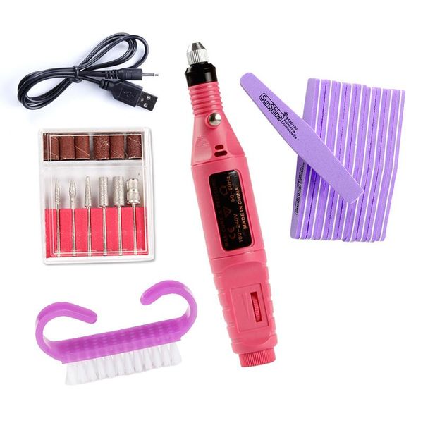 

nail drill & accessories 18pcs electric bits apparatus set for manicure milling cutter art sanding file tools polishing equipments