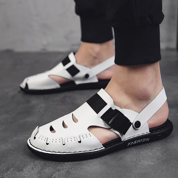 

slippers men's outdoor foreskin sandals in summer kstp, Black