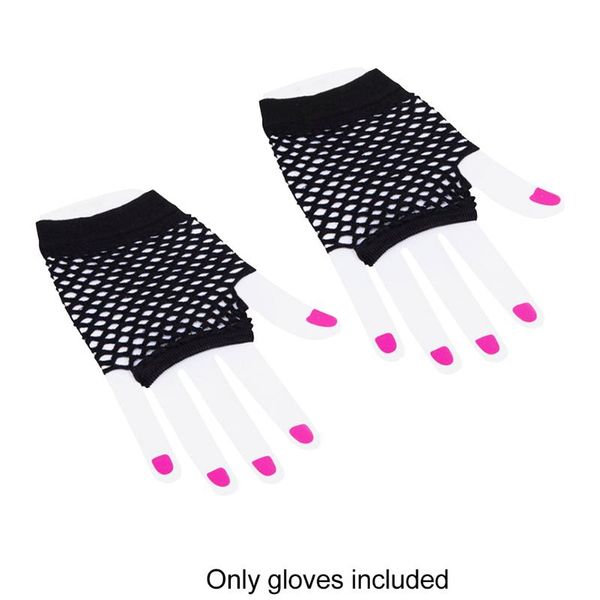 

five fingers gloves 1pair women party brides costume hen night rock dress accessory mesh fishnet fingerless girls retro punk short wris, Blue;gray