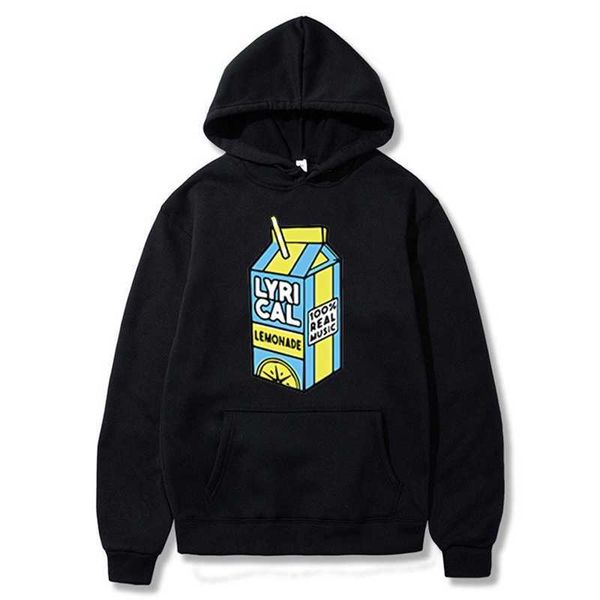 

100% real music funny hoodie for men/women lyrical limonade trui oversized hoody winter sweater shirt, Black