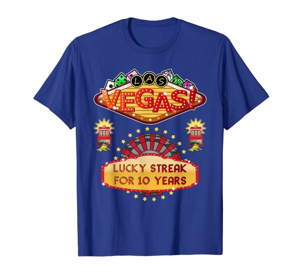 

Las Vegas 10th Wedding Anniversary Gift Tshirt, White;black