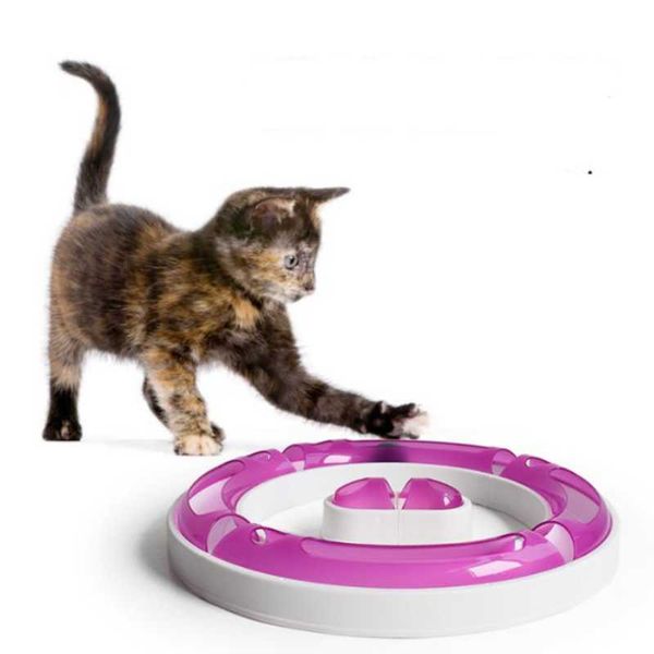 

cat toys pet toy tower various tracks disc intelligence amusement triple pay ball training plate
