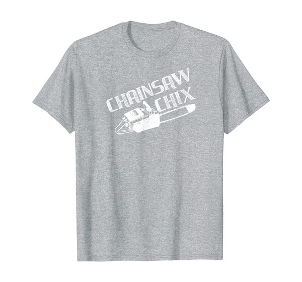 

chain saw t-shirt, White;black