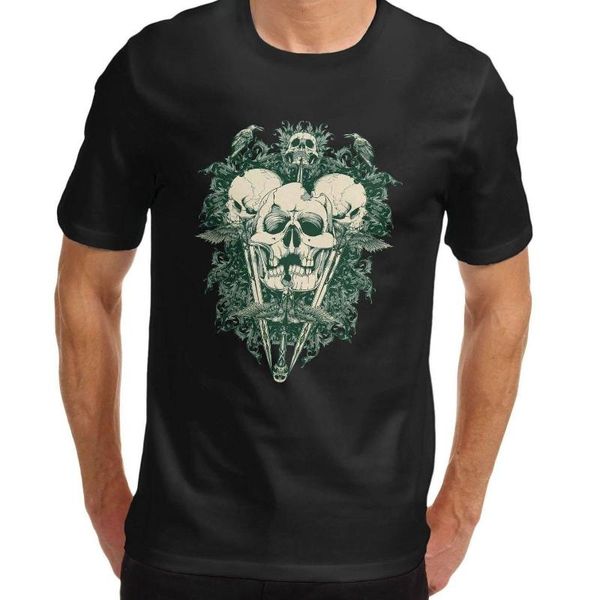 

twisted envy men the devil inside skull printed t-shirt, White;black