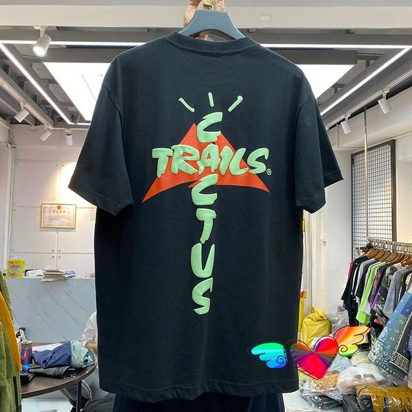 

men women foam print mens t-shirts trails t-shirt 2021 harajuku short sleeve, White;black