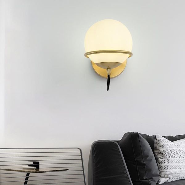 

loft led wall light indoor decoration bedroom sconce lamp nordic golden glass ball g9 home lighting bath corridor fixtures