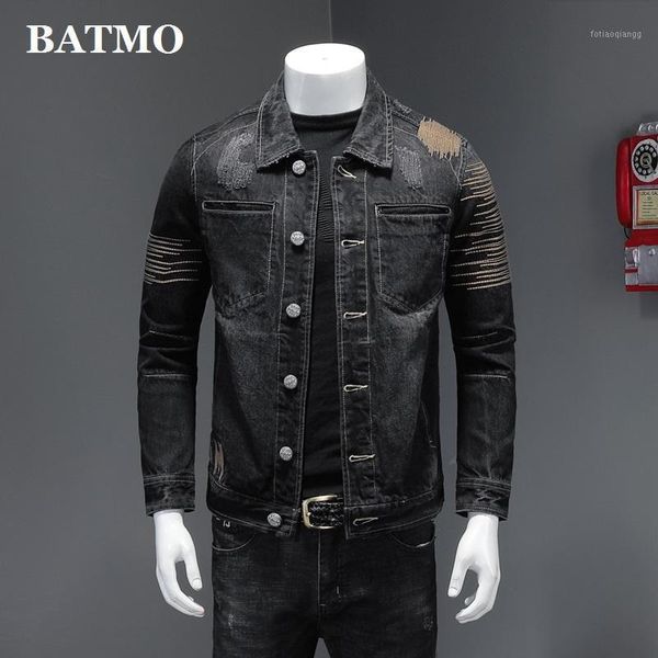 

men's jackets batmo 2021 arrival casual denim men,male h09158, Black;brown