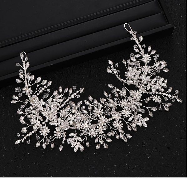 

luxury wedding hair accessories silver color baroque rhinestone crystal headdress queen head band bride hair ornaments qylzgy