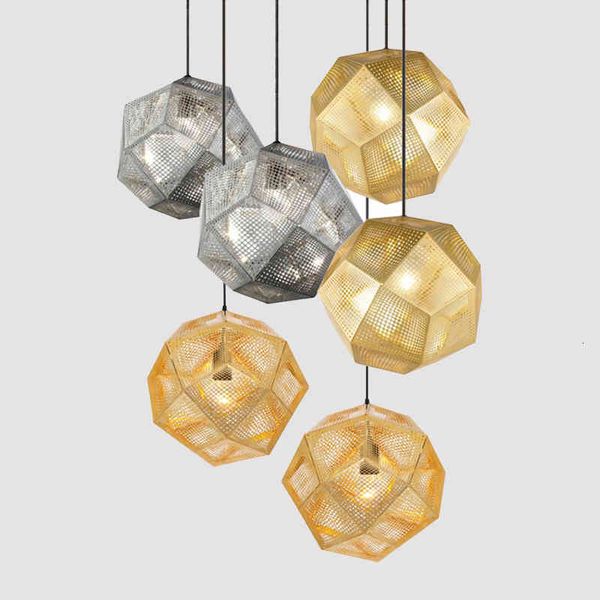 

table lamps modern industrial pendant lights l/restaurant/bar gold/sier stainless steel art geometry net lighting pzyh