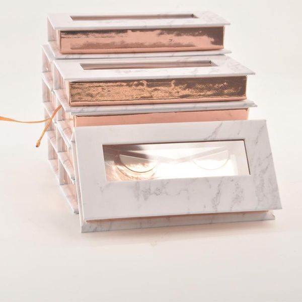 

false eyelashes wholesale eyelash packaging box lash boxes package custom magnetic marble grey 25mm faux cils tray makeup storage case vendo
