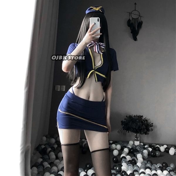 

flight attendant uniform woman erotic cosplay costumes policewoman outfit officer ladies roleplay fancy dress cops, Black;white
