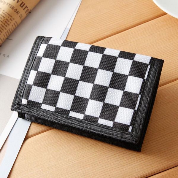 

fashion male purses canvas wallet id cards holder mens short wallets fold money bags zipper change coin purse pocket notecase, Red;black