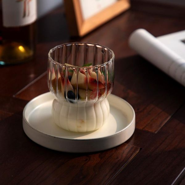 

wine glasses 1/2pcs nordic style glass water cups relief design coffee milk beer juice breakfast cup heat resistant creative gift