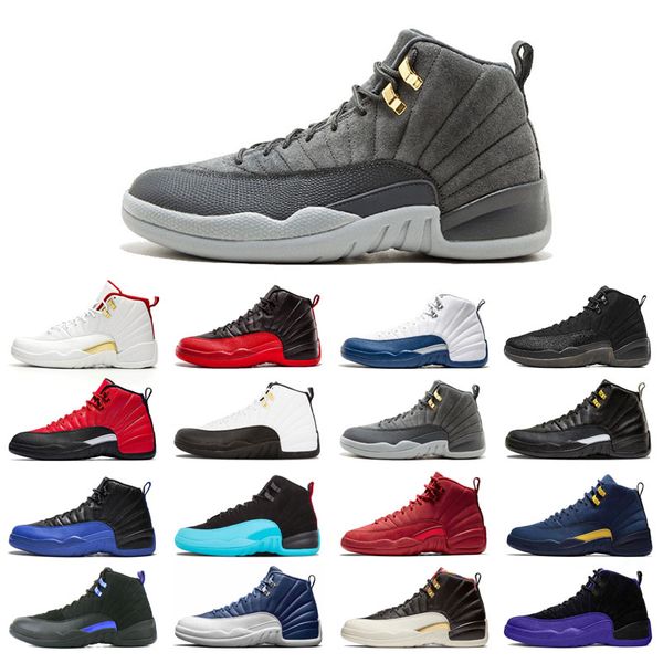 

12s man's basketball shoes high cut black purple blue stone cny grey fiba flu game french royal gamma gym red o-black reverse taxi wing