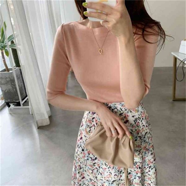 

pink sweet t shirt short sleeve head sweater in spring and summer 210530, White