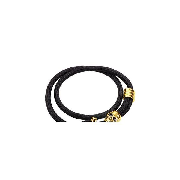 

fashion skull bracelet gold black alloy multi-layer survival nylon rope punk style bracelet men bracelets for women men jlldbt