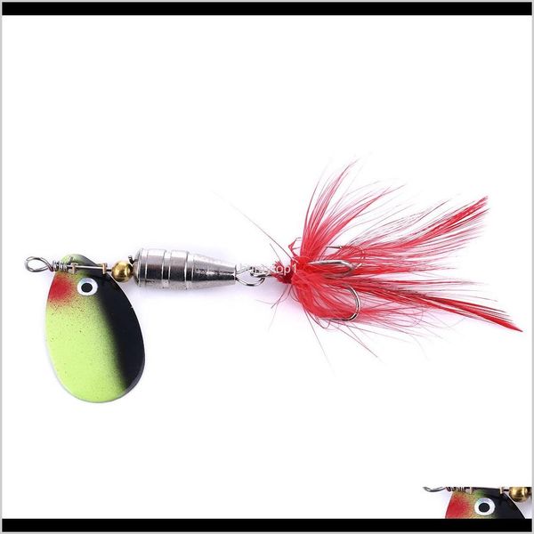 

new fishing spinner tackle spoone 6.3g6#hooks spoon lures fishing metal spoon treble feather hook 20pcs/lot (sp021) shipping 4glks od3mp