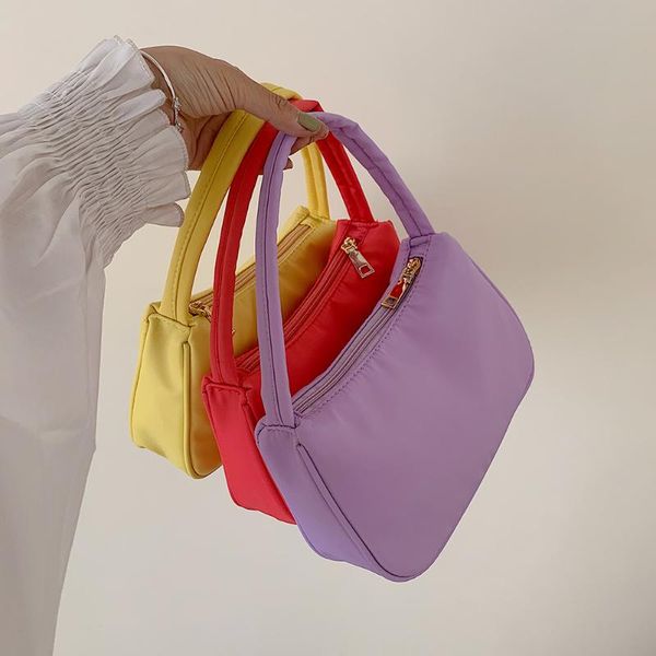 

shoulder bags fashion solid color women handbag nylon simple underarm female daily travel totes purse